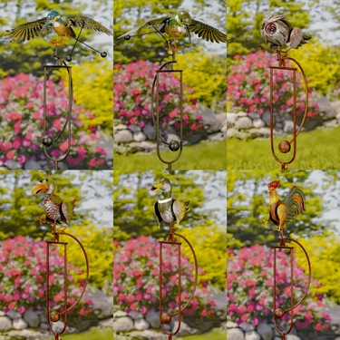 Assorted Metal Bird Rocking Stakes (Set of 6) - Click to enlarge