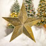 Assorted Metal 5-Point Christmas Stars Hanging Decor (Set of 6)