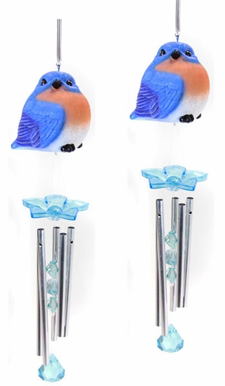 Audubon Blue Bird Wind Chimes (Set of 2) - Click to enlarge