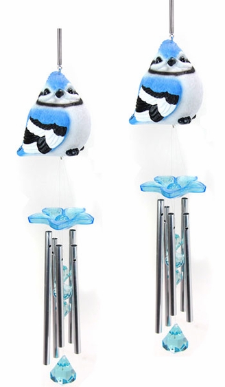 Audubon Blue Jay Wind Chimes (Set of 2) - Click to enlarge