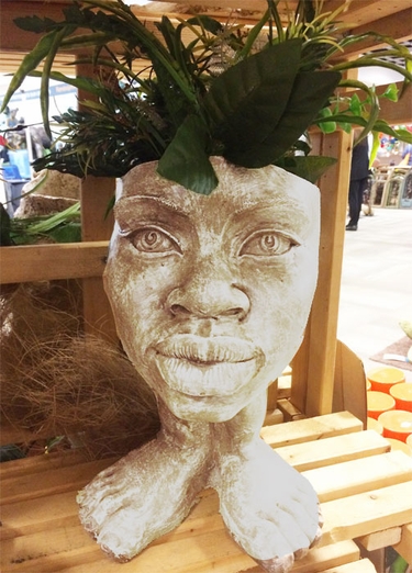 Aunt Kayla Face Planter - Antique Finish - Click to enlarge