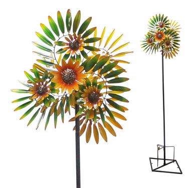 Autumn Flowers Wind Spinner Stake - Click to enlarge