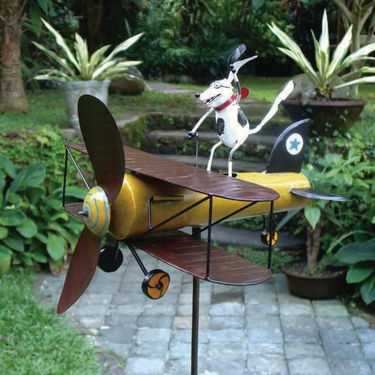 Aviator Dog Whirligig Stake - Click to enlarge