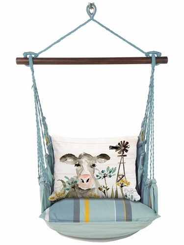 Azure Bay Cow at the Farm Hammock Chair Swing Set - Click to enlarge