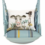 Azure Bay Cow at the Farm Hammock Chair Swing Set