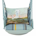 Azure Bay Egret Flying Serene Hammock Chair Swing Set