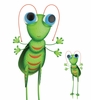 28" Friendly Grasshopper Bug Stakes (Set of 2)