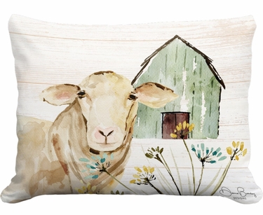 Barn Sheep Outdoor Pillow - Click to enlarge
