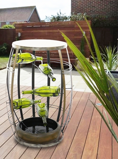 Barrel Shaped Wine Bottle Fountain - Click to enlarge