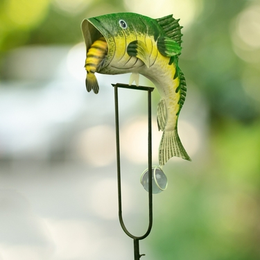 Small Bass Fish Balance Rocker Garden Stake - Click to enlarge