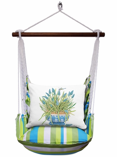 Beach Boulevard Hyacinth Flowers Hammock Chair Swing Set - Click to enlarge