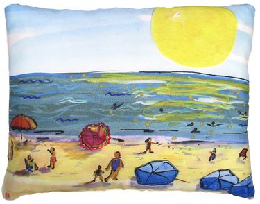 Beach Scene Outdoor Pillow - Click to enlarge