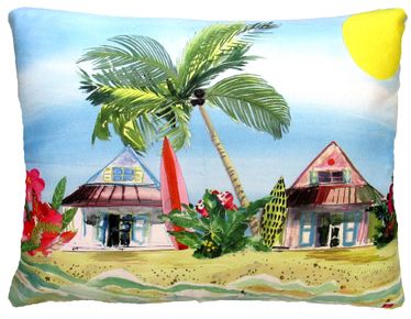 Beach Surf Shack Outdoor Pillow - Click to enlarge