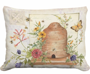 Bee Humble Skep Outdoor Pillow - Click to enlarge