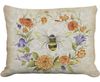 Bee w/Floral Wreath Outdoor Pillow