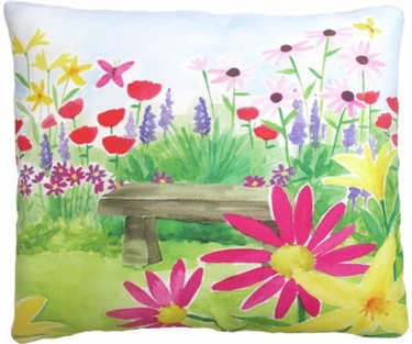 Bench in Garden Outdoor Pillow - Click to enlarge