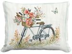 Bike w/Flower Basket Outdoor Pillow