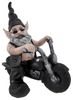 Biker Gnome on Black Bike