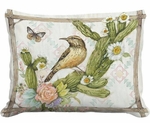 Bird on Cactus Outdoor Pillow