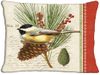 Bird w/Pinecone Outdoor Pillow