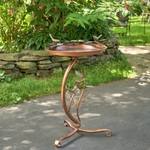 32" Copper-Finished Birdbath with Branch Stand