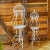 Birdcage Iron Plant Stands (Set of 2) - Antique White