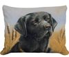 Black Labrador Outdoor Pillow
