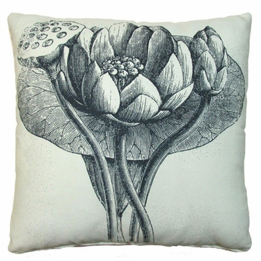 Black Lotus Outdoor Pillow - Click to enlarge