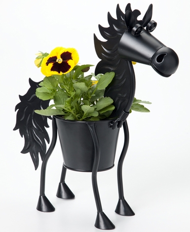 Mini Black Stallion Horse Planter - Click to enlarge