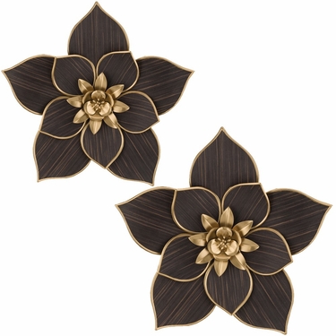 Black Woodland Flower Wall Decor (Set of 2) - Click to enlarge
