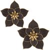 Black Woodland Flower Wall Decor (Set of 2)