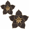 Black Woodland Flower Wall Decor (Set of 2)