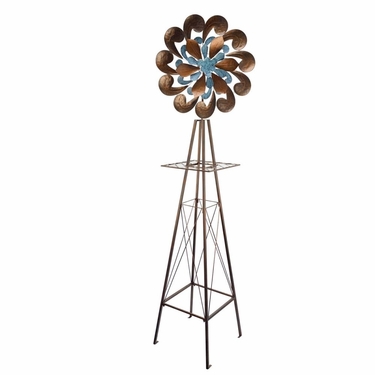 Blue and Bronze Flower Swirl Windmill - Click to enlarge