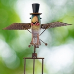Blue Bird Wearing Hat Rocker Stake Blue Bird Wearing Hat Rocker Stake