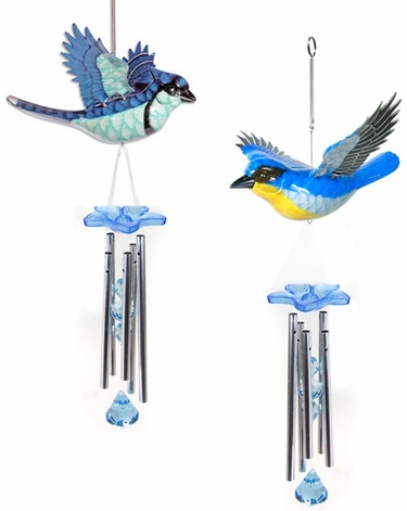 Bluebirds Hanging Wind Chimes (Set of 2) - Click to enlarge