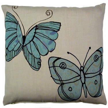 Blue Butterflies Outdoor Pillow - Click to enlarge