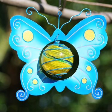 Blue Butterfly Art Glow Catcher - Click to enlarge