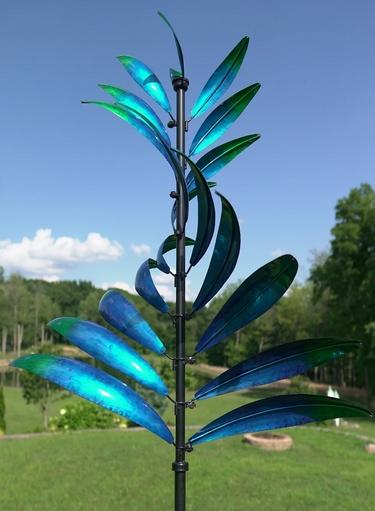 Blue Feather Wind Spinner - Click to enlarge