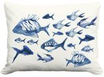 Blue Fish Ballet Outdoor Pillow
