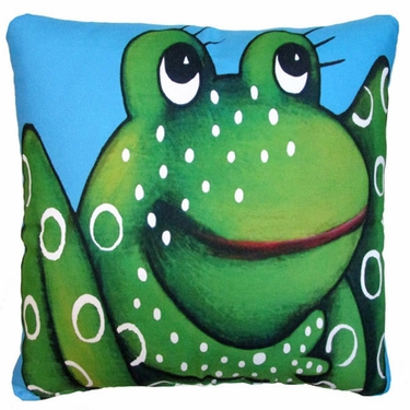 Blue Frog Outdoor Pillow (18