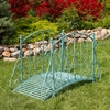 5' Long Rusty Blue Iron Garden Bridge