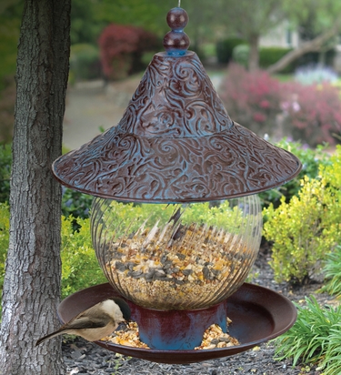 Blue Swirl Bird Feeder - Click to enlarge