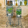 Cobalt Blue Victorian Birdcage Planters (Set of 2)