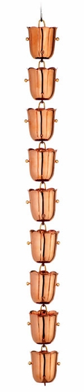 8.5' Bluebell Rain Chain - 14 Cups - Click to enlarge