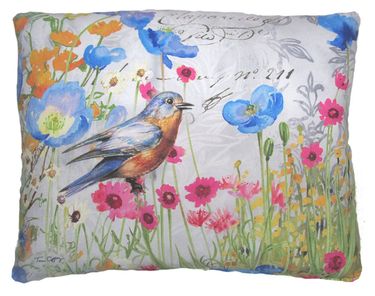 Bluebird Bird Sanctuary Outdoor Pillow - Click to enlarge