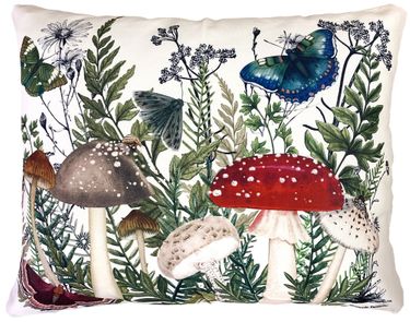 Botanical Mushrooms Outdoor Pillow - Click to enlarge