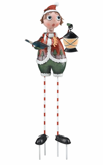 Boy Caroler Garden Decor - Click to enlarge
