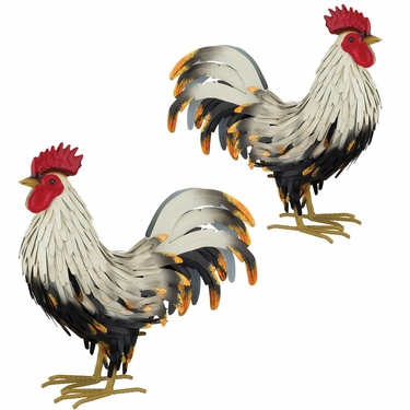 Brahma Rooster Birds (Set of 2) - Click to enlarge