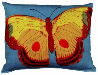 Brilliant Butterfly Blue Outdoor Pillow - Click to enlarge