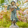39" Bronze Magnesium Angel Holding Birdbath